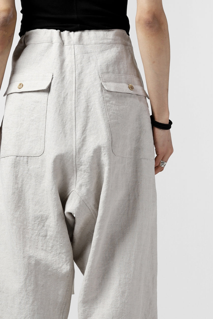 Load image into Gallery viewer, ISAMU KATAYAMA BACKLASH KNOT WAIST WIDE PANTS / COTTON LINEN (WHITE)