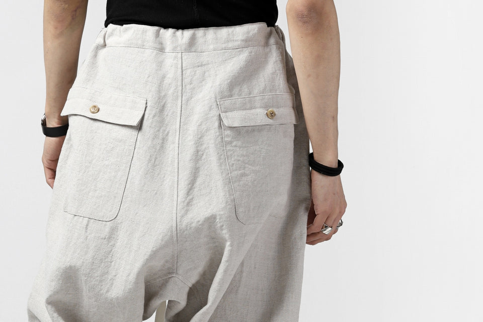 Load image into Gallery viewer, ISAMU KATAYAMA BACKLASH KNOT WAIST WIDE PANTS / COTTON LINEN (WHITE)