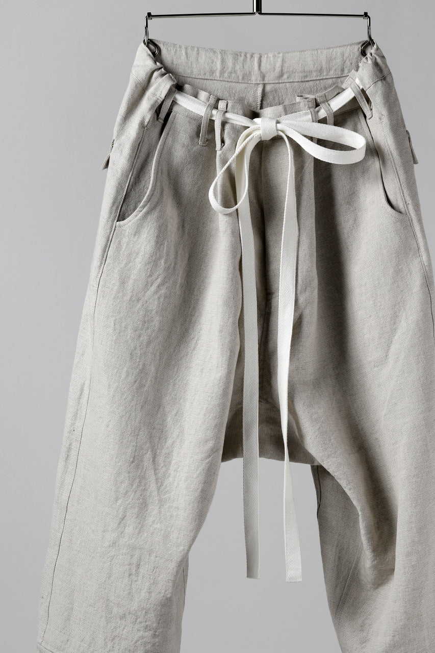 Load image into Gallery viewer, ISAMU KATAYAMA BACKLASH KNOT WAIST WIDE PANTS / COTTON LINEN (WHITE)