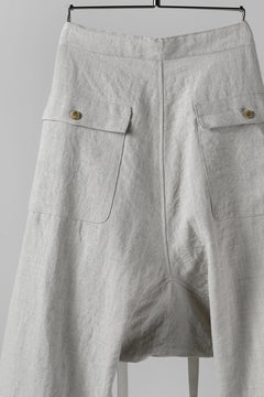 Load image into Gallery viewer, ISAMU KATAYAMA BACKLASH KNOT WAIST WIDE PANTS / COTTON LINEN (WHITE)