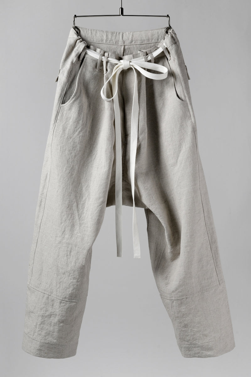ISAMU KATAYAMA BACKLASH KNOT WAIST WIDE PANTS / LINE COTTON