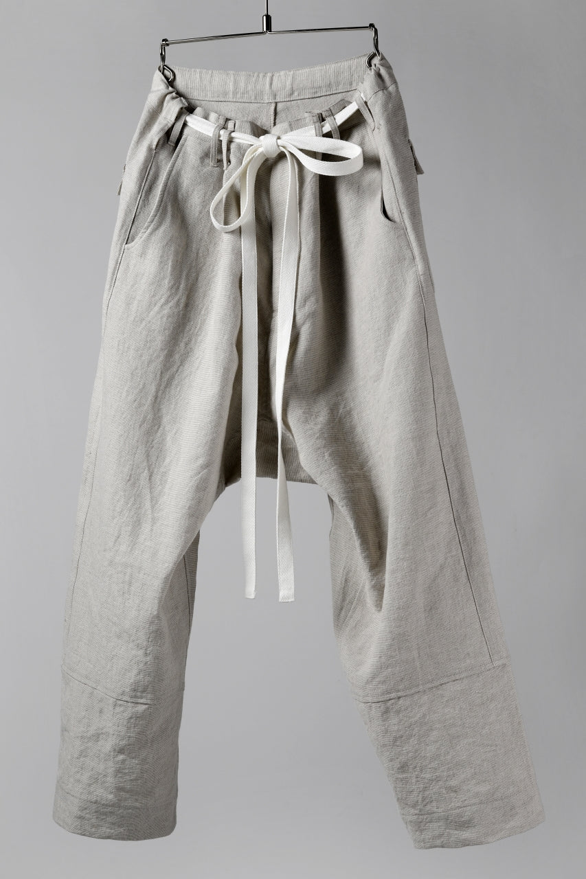 Load image into Gallery viewer, ISAMU KATAYAMA BACKLASH KNOT WAIST WIDE PANTS / COTTON LINEN (WHITE)