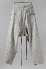 Load image into Gallery viewer, ISAMU KATAYAMA BACKLASH KNOT WAIST WIDE PANTS / COTTON LINEN (WHITE)