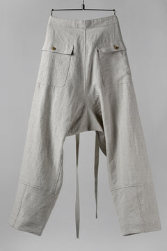 Load image into Gallery viewer, ISAMU KATAYAMA BACKLASH KNOT WAIST WIDE PANTS / COTTON LINEN (WHITE)