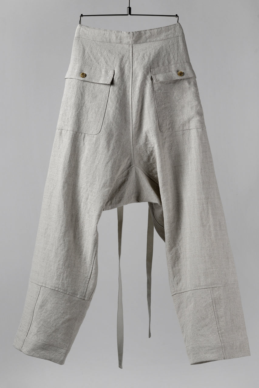Load image into Gallery viewer, ISAMU KATAYAMA BACKLASH KNOT WAIST WIDE PANTS / COTTON LINEN (WHITE)