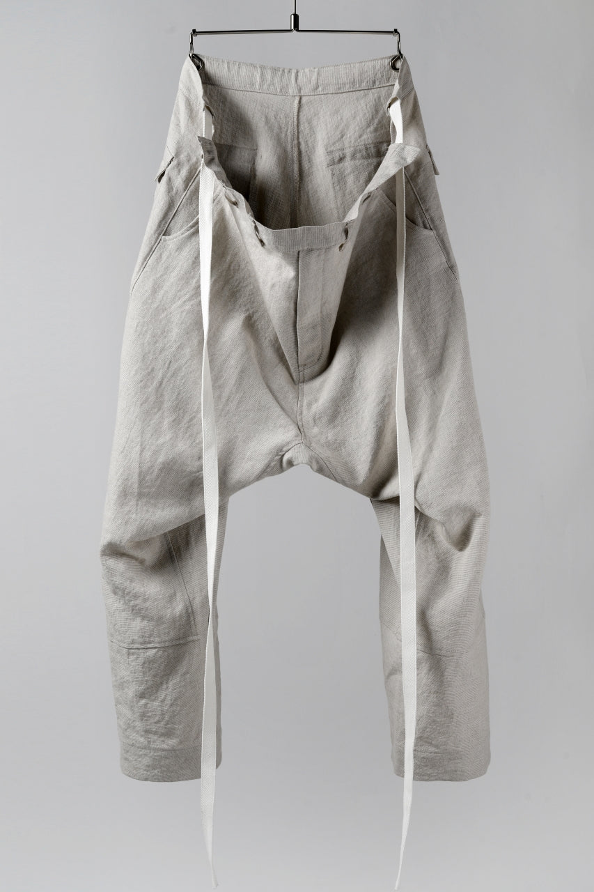 Load image into Gallery viewer, ISAMU KATAYAMA BACKLASH KNOT WAIST WIDE PANTS / COTTON LINEN (WHITE)
