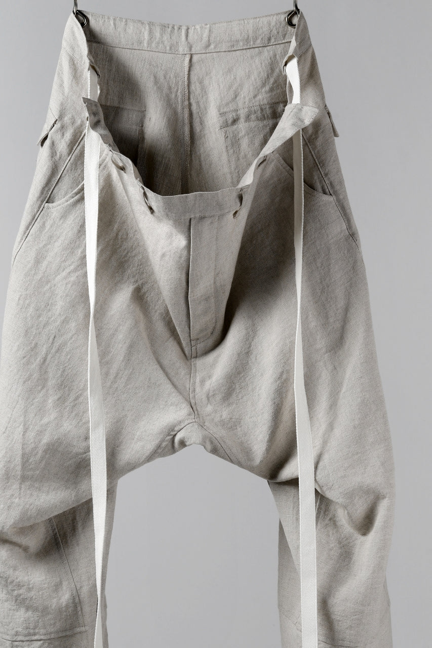 Load image into Gallery viewer, ISAMU KATAYAMA BACKLASH KNOT WAIST WIDE PANTS / COTTON LINEN (WHITE)