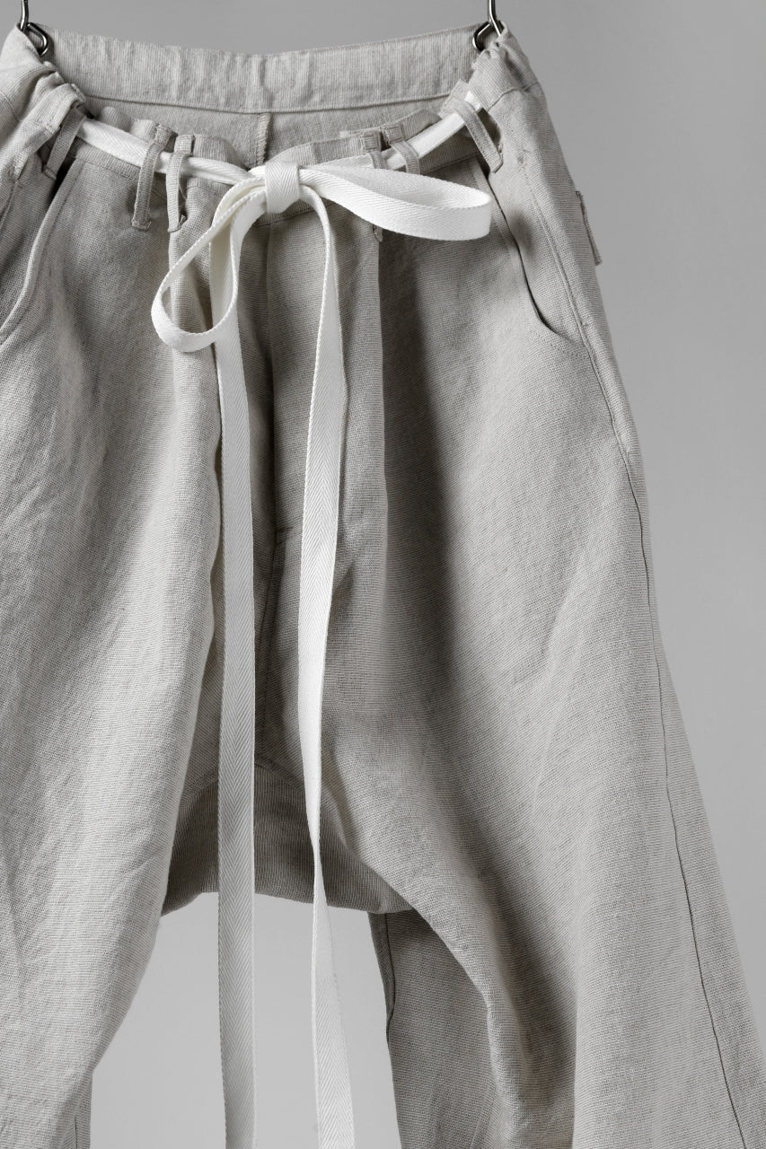 Load image into Gallery viewer, ISAMU KATAYAMA BACKLASH KNOT WAIST WIDE PANTS / COTTON LINEN (WHITE)
