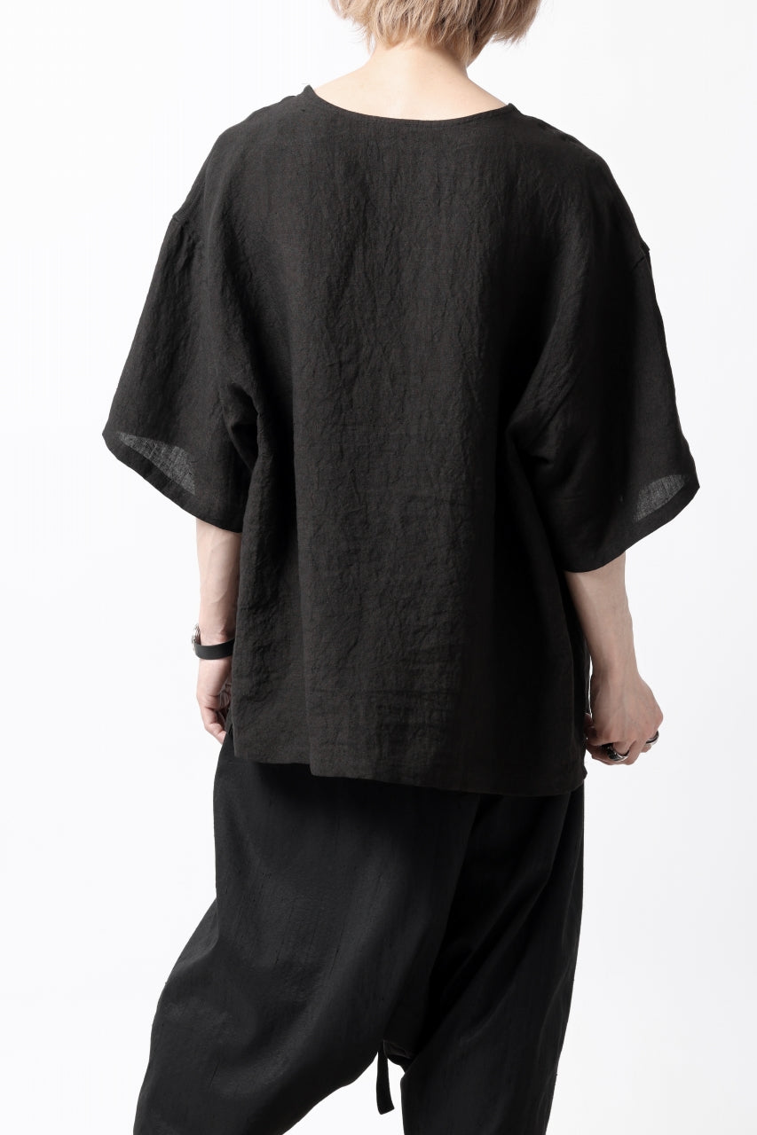 画像をギャラリービューアに読み込む, ISAMU KATAYAMA BACKLASH PULLOVER POCKET SHIRT / SOFT LINEN (BLACK)