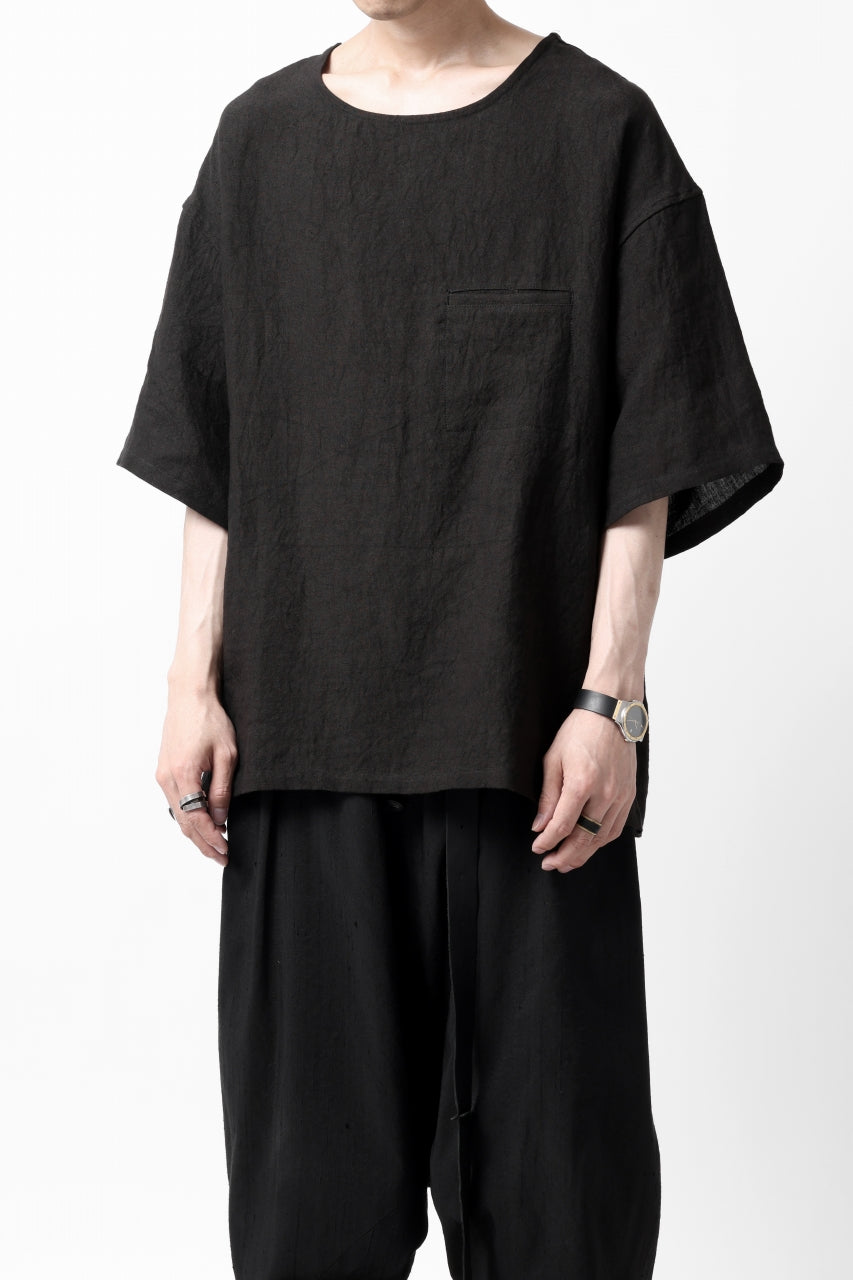 画像をギャラリービューアに読み込む, ISAMU KATAYAMA BACKLASH PULLOVER POCKET SHIRT / SOFT LINEN (BLACK)