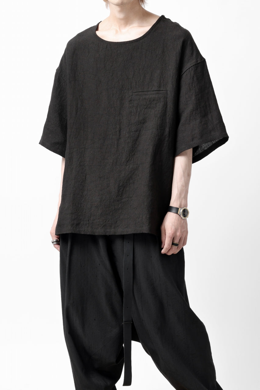 画像をギャラリービューアに読み込む, ISAMU KATAYAMA BACKLASH PULLOVER POCKET SHIRT / SOFT LINEN (BLACK)