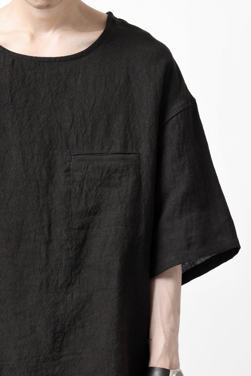 画像をギャラリービューアに読み込む, ISAMU KATAYAMA BACKLASH PULLOVER POCKET SHIRT / SOFT LINEN (BLACK)