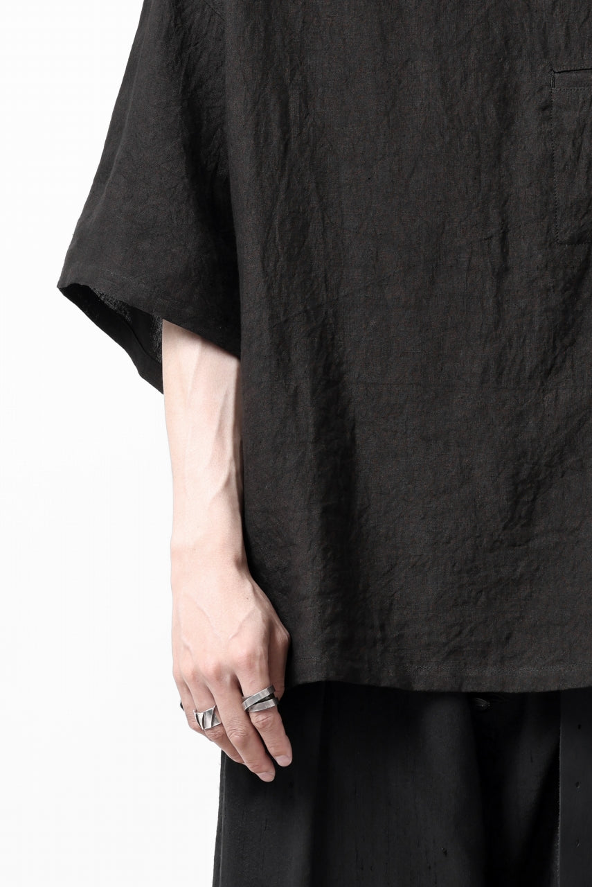 画像をギャラリービューアに読み込む, ISAMU KATAYAMA BACKLASH PULLOVER POCKET SHIRT / SOFT LINEN (BLACK)