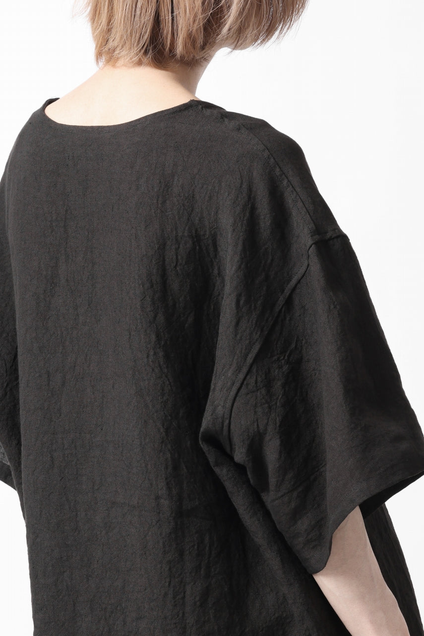 画像をギャラリービューアに読み込む, ISAMU KATAYAMA BACKLASH PULLOVER POCKET SHIRT / SOFT LINEN (BLACK)
