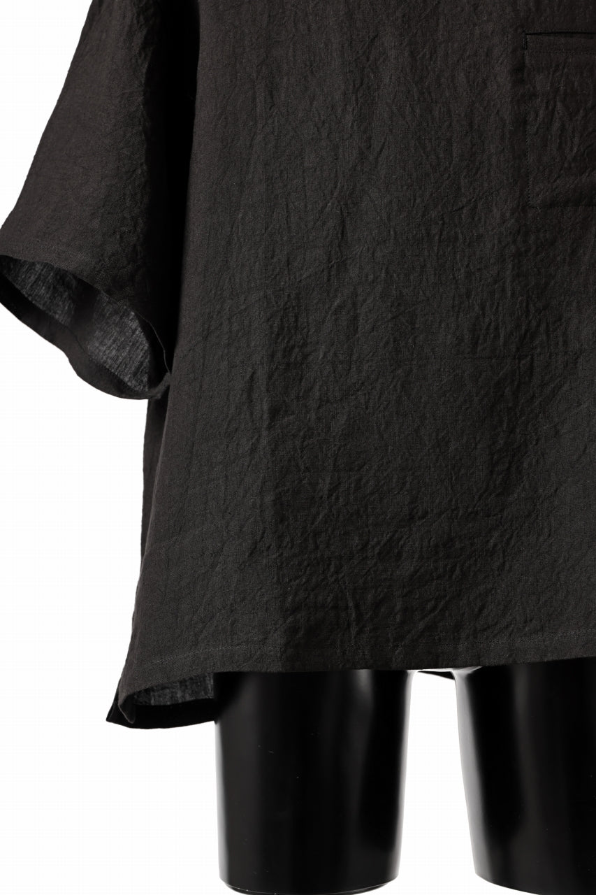 画像をギャラリービューアに読み込む, ISAMU KATAYAMA BACKLASH PULLOVER POCKET SHIRT / SOFT LINEN (BLACK)