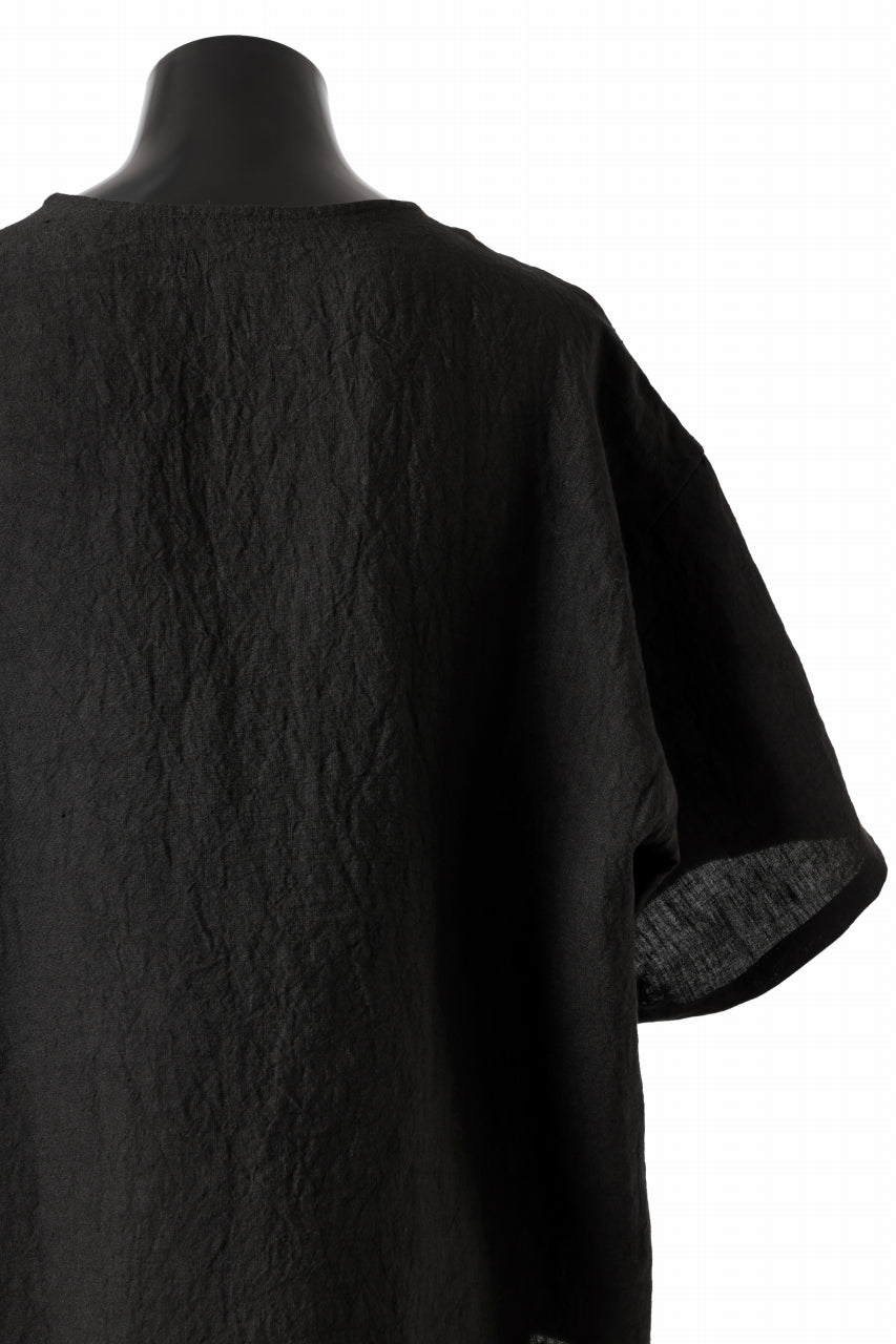 画像をギャラリービューアに読み込む, ISAMU KATAYAMA BACKLASH PULLOVER POCKET SHIRT / SOFT LINEN (BLACK)