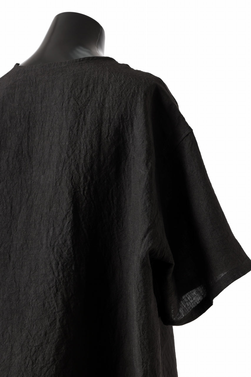 画像をギャラリービューアに読み込む, ISAMU KATAYAMA BACKLASH PULLOVER POCKET SHIRT / SOFT LINEN (BLACK)