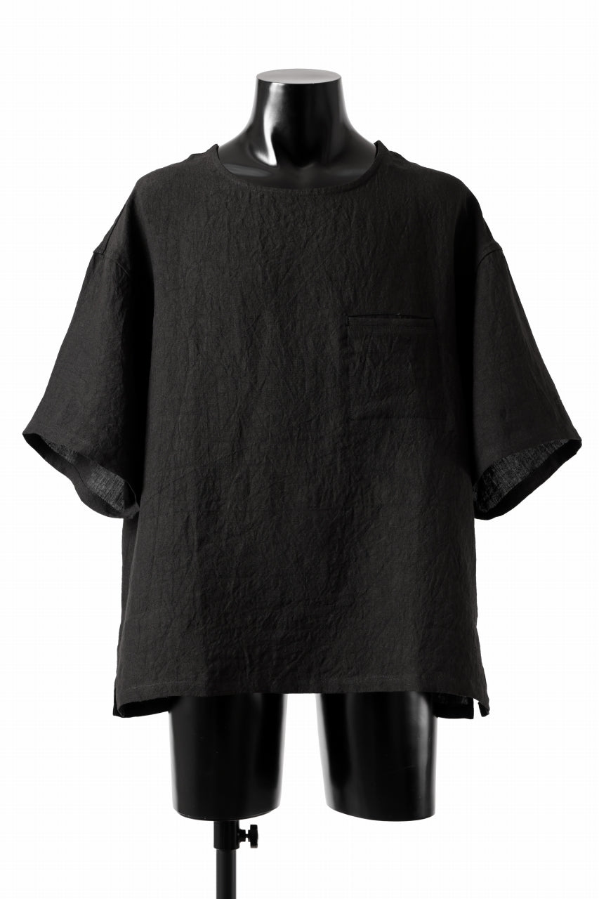 画像をギャラリービューアに読み込む, ISAMU KATAYAMA BACKLASH PULLOVER POCKET SHIRT / SOFT LINEN (BLACK)