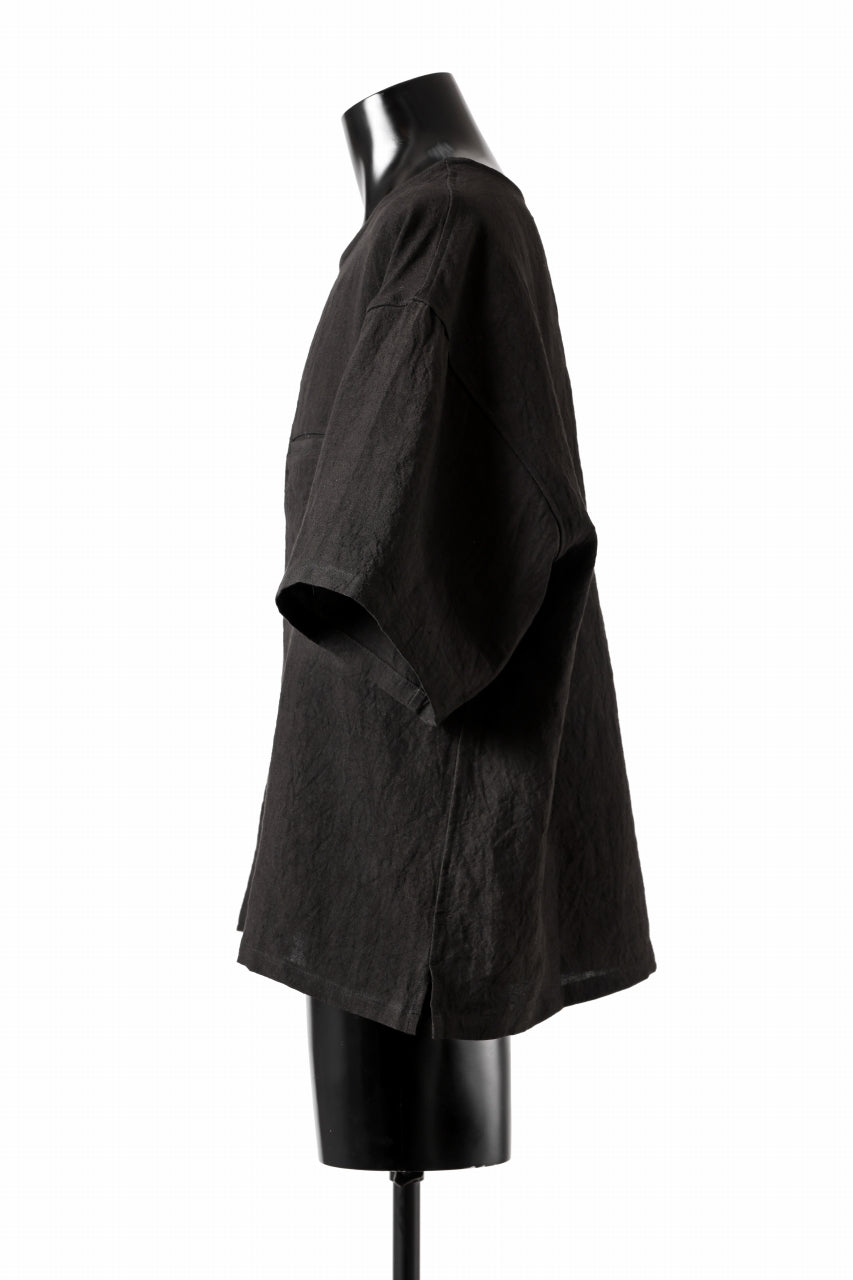 画像をギャラリービューアに読み込む, ISAMU KATAYAMA BACKLASH PULLOVER POCKET SHIRT / SOFT LINEN (BLACK)
