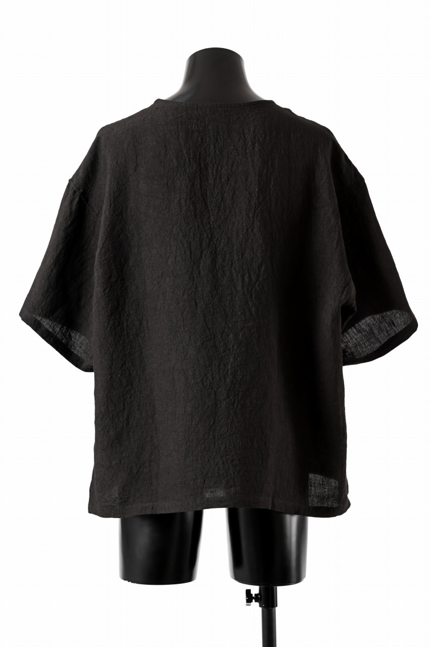 画像をギャラリービューアに読み込む, ISAMU KATAYAMA BACKLASH PULLOVER POCKET SHIRT / SOFT LINEN (BLACK)