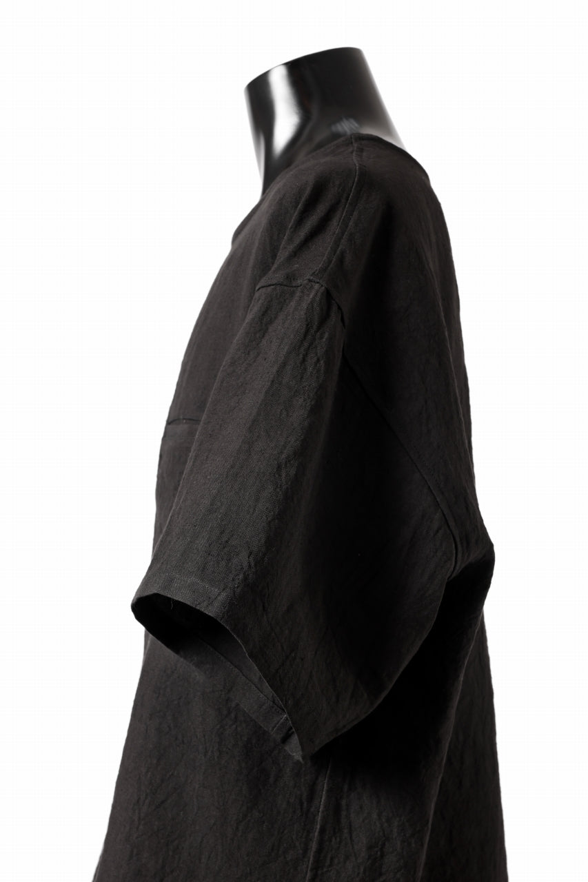 画像をギャラリービューアに読み込む, ISAMU KATAYAMA BACKLASH PULLOVER POCKET SHIRT / SOFT LINEN (BLACK)