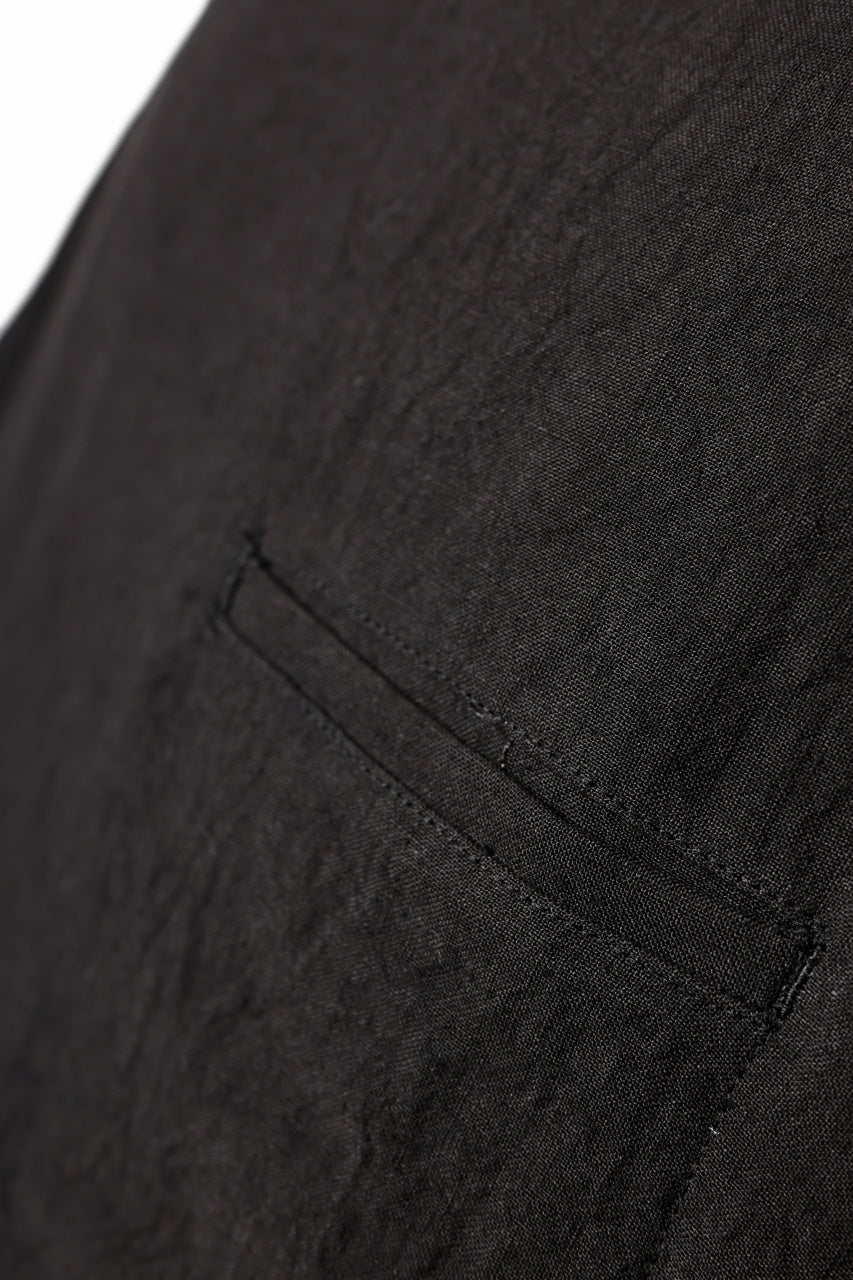 画像をギャラリービューアに読み込む, ISAMU KATAYAMA BACKLASH PULLOVER POCKET SHIRT / SOFT LINEN (BLACK)