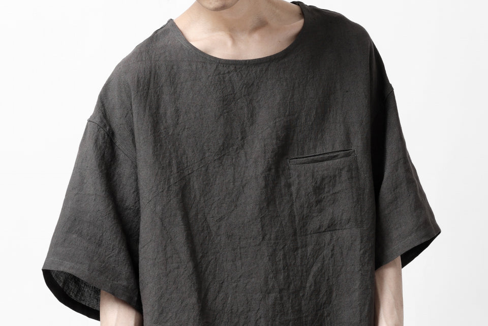 画像をギャラリービューアに読み込む, ISAMU KATAYAMA BACKLASH PULLOVER POCKET SHIRT / SOFT LINEN (CHARCOAL BLACK)