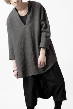 Load image into Gallery viewer, ISAMU KATAYAMA BACKLASH SKIPPER SHIRT / SOFT LINEN (CHARCOAL BLACK)