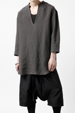 Load image into Gallery viewer, ISAMU KATAYAMA BACKLASH SKIPPER SHIRT / SOFT LINEN (CHARCOAL BLACK)