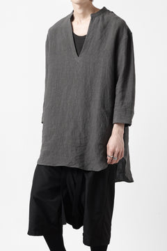 Load image into Gallery viewer, ISAMU KATAYAMA BACKLASH SKIPPER SHIRT / SOFT LINEN (CHARCOAL BLACK)