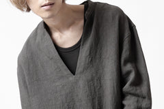 Load image into Gallery viewer, ISAMU KATAYAMA BACKLASH SKIPPER SHIRT / SOFT LINEN (CHARCOAL BLACK)