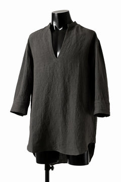 Load image into Gallery viewer, ISAMU KATAYAMA BACKLASH SKIPPER SHIRT / SOFT LINEN (CHARCOAL BLACK)