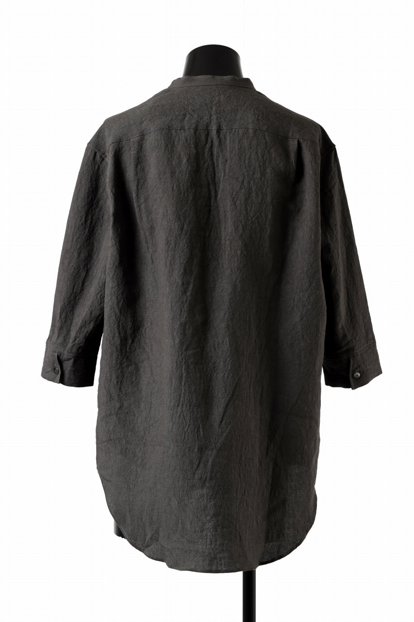 Load image into Gallery viewer, ISAMU KATAYAMA BACKLASH SKIPPER SHIRT / SOFT LINEN (CHARCOAL BLACK)