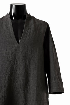 Load image into Gallery viewer, ISAMU KATAYAMA BACKLASH SKIPPER SHIRT / SOFT LINEN (CHARCOAL BLACK)