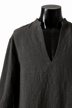 Load image into Gallery viewer, ISAMU KATAYAMA BACKLASH SKIPPER SHIRT / SOFT LINEN (CHARCOAL BLACK)