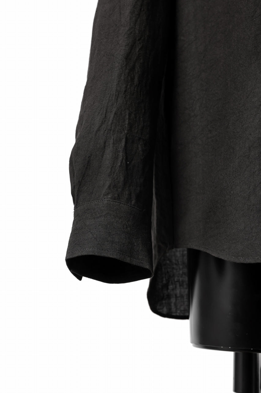Load image into Gallery viewer, ISAMU KATAYAMA BACKLASH LONG SLEEVE SHIRT / SOFT LINEN (BLACK)