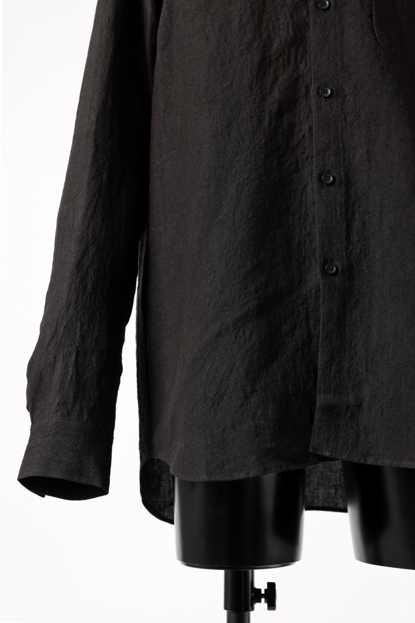 Load image into Gallery viewer, ISAMU KATAYAMA BACKLASH LONG SLEEVE SHIRT / SOFT LINEN (BLACK)