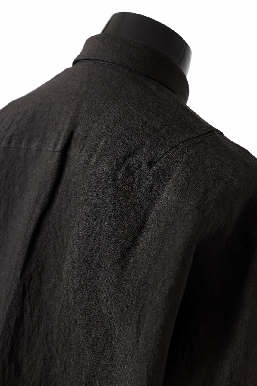 Load image into Gallery viewer, ISAMU KATAYAMA BACKLASH LONG SLEEVE SHIRT / SOFT LINEN (BLACK)