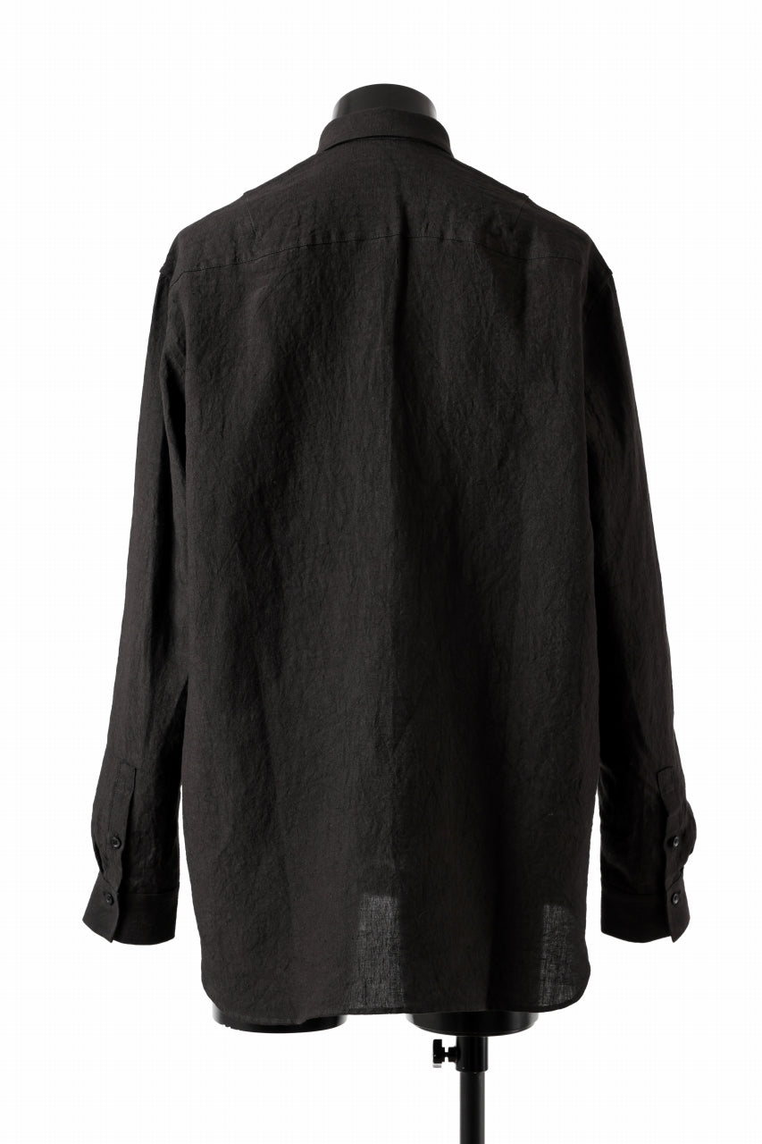Load image into Gallery viewer, ISAMU KATAYAMA BACKLASH LONG SLEEVE SHIRT / SOFT LINEN (BLACK)