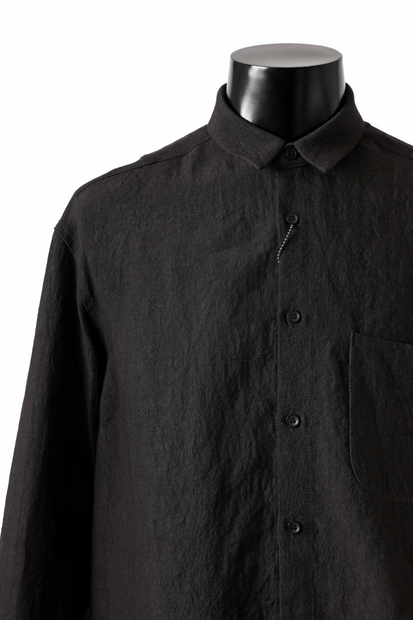 Load image into Gallery viewer, ISAMU KATAYAMA BACKLASH LONG SLEEVE SHIRT / SOFT LINEN (BLACK)