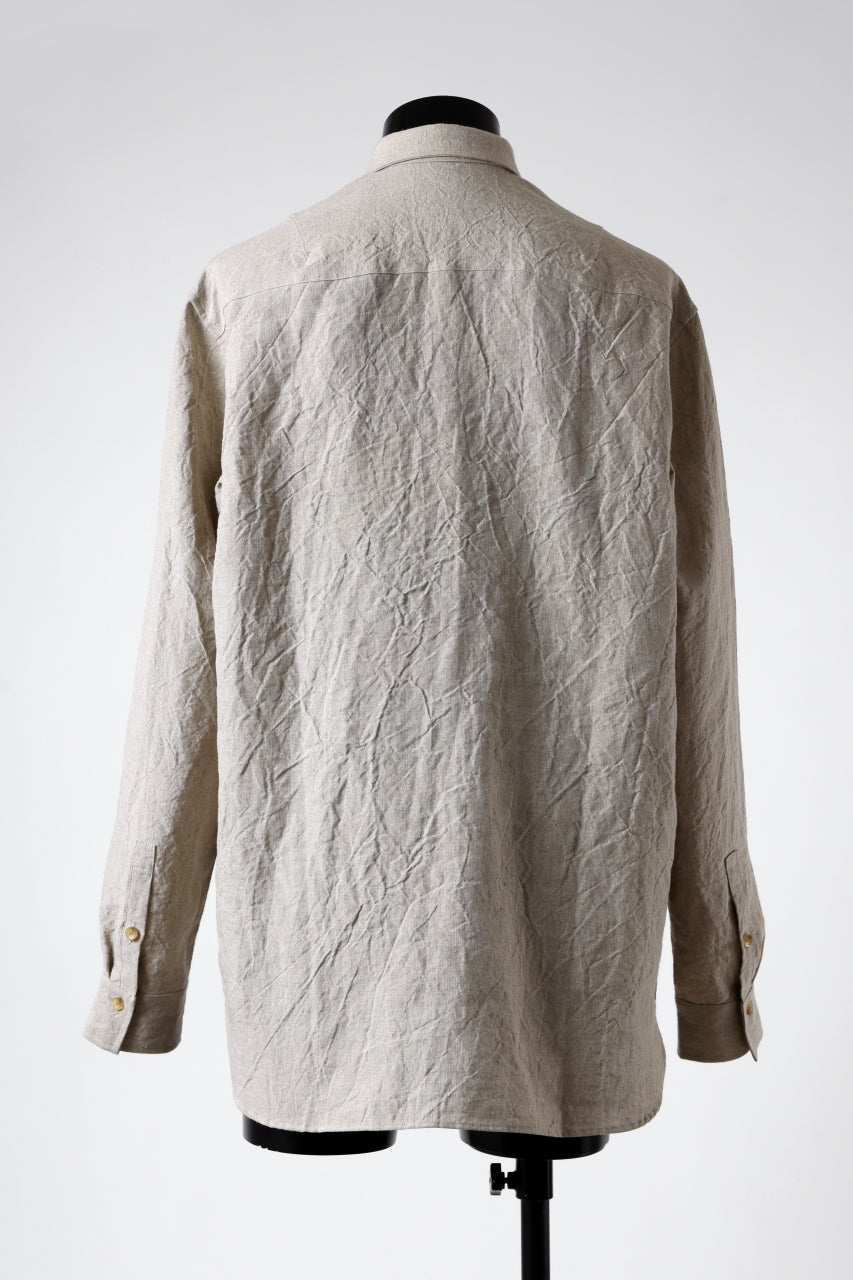 Load image into Gallery viewer, ISAMU KATAYAMA BACKLASH LONG SLEEVE SHIRT / SOFT LINEN (NATURAL)