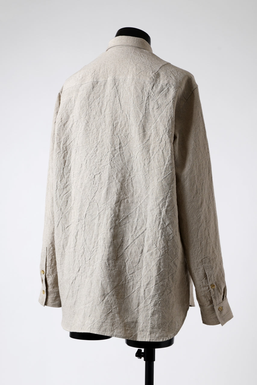 Load image into Gallery viewer, ISAMU KATAYAMA BACKLASH LONG SLEEVE SHIRT / SOFT LINEN (NATURAL)