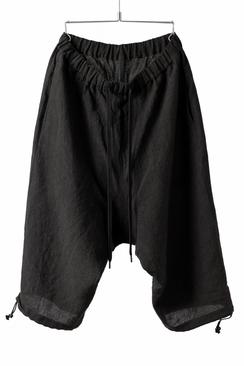 Load image into Gallery viewer, ISAMU KATAYAMA BACKLASH EASY SHORTS / SOFT LINEN (BLACK)