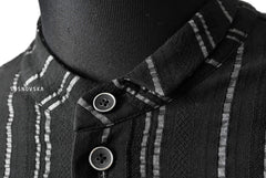 画像をギャラリービューアに読み込む, SOSNOVSKA LONG STRIPED SHIRT (BLACK×SILVER STRIPE)