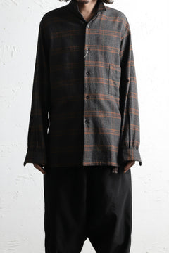 画像をギャラリービューアに読み込む, COLINA GARDENER CHECK SHIRT / SOFT FLANNEL (GREY x BROWN)