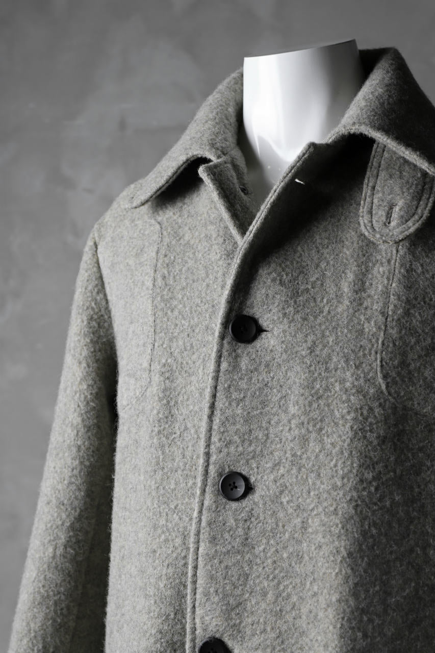 画像をギャラリービューアに読み込む, sus-sous foot guards great coat / W100 Harris melton raised washer (TOP GREY BEIGE)