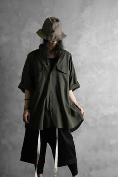 画像をギャラリービューアに読み込む, KLASICA LOOSE HALF SLEEVE SHIRT / DOUBLE VOILE CLOTH (GARMENT WASHED) (OLIVE)
