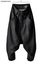 画像をギャラリービューアに読み込む, SOSNOVSKA exclusive CLOWN STYLE LINEN PANTS (BLACK)