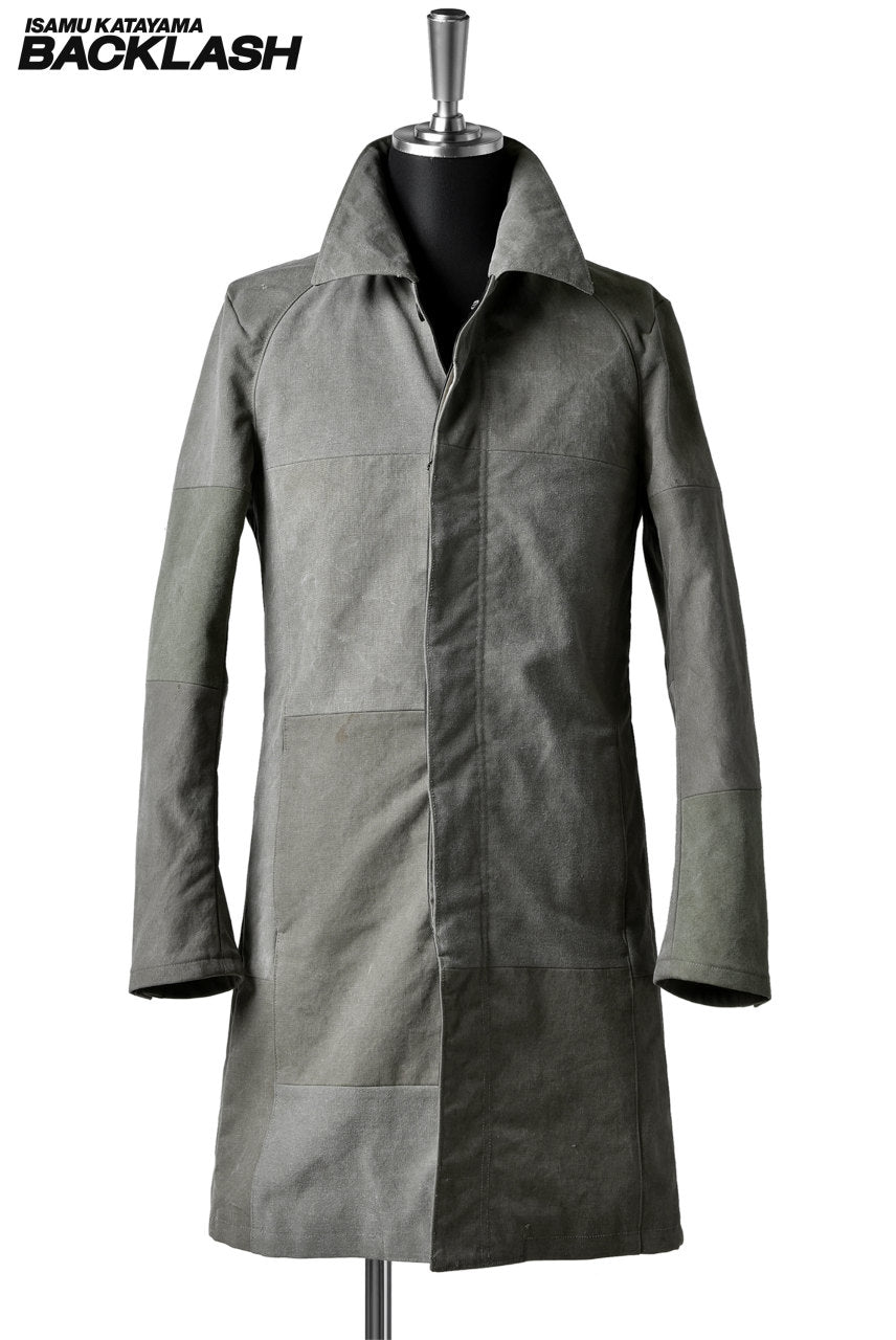 Load image into Gallery viewer, ISAMU KATAYAMA BACKLASH remake line STAIN COLLAR COAT #US ARMY (KHAKI)