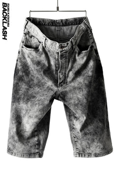 Load image into Gallery viewer, ISAMU KATAYAMA BACKLASH CLOUD PROCESSING DENIM SHORTS (BLACK)